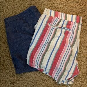 Old Navy Striped and Denim linen Shorts size 12